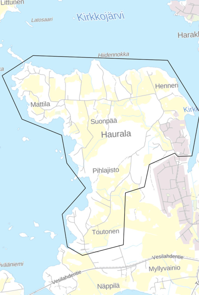 Kartta Lempäälän Hauralasta