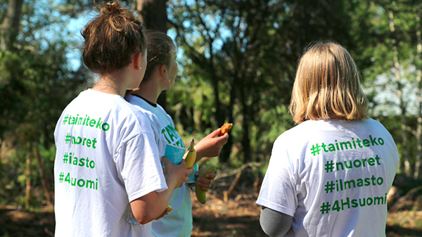 Young people in a forest