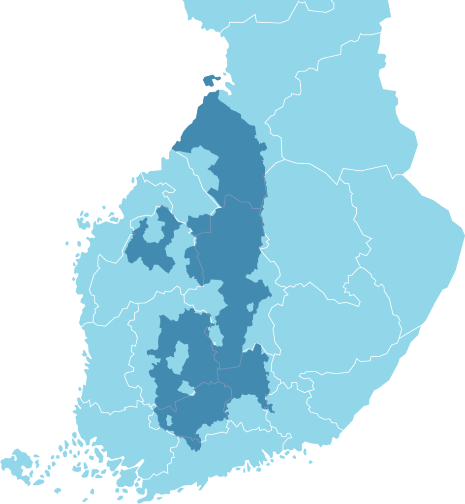Elenian verkkoalue Suomen kartalla