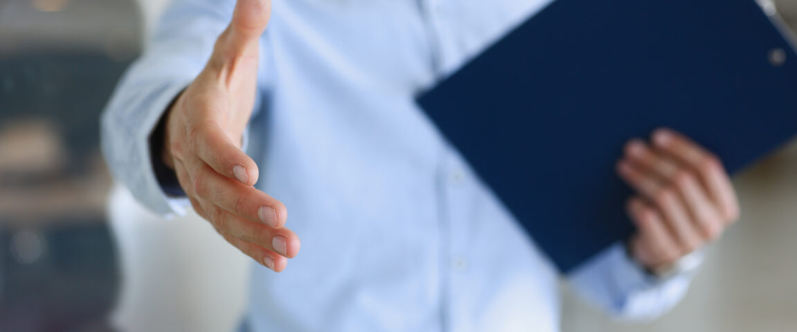 Man ready to shake hands